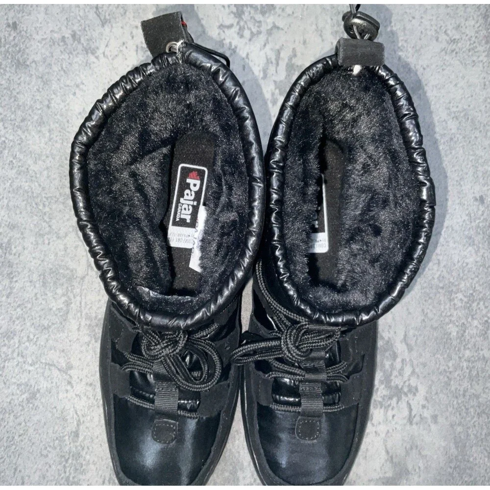 Pajar Canada Aviva Black Nubuck /Leather/Nylon Women’s Snow Boots Size 9